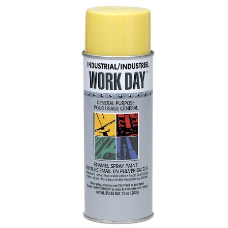 Krylon Industrial Work Day Enamel Paint Yellow, Size: 16 oz, Net Wt: 10 oz, Replaces: KRYS04104 A04406000